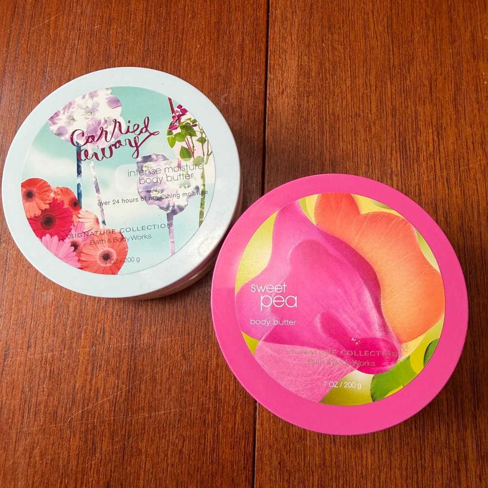 Bath & Body Works Sweet Pea AND Carried Away Body Butter Lot of 2 Retired Y2K